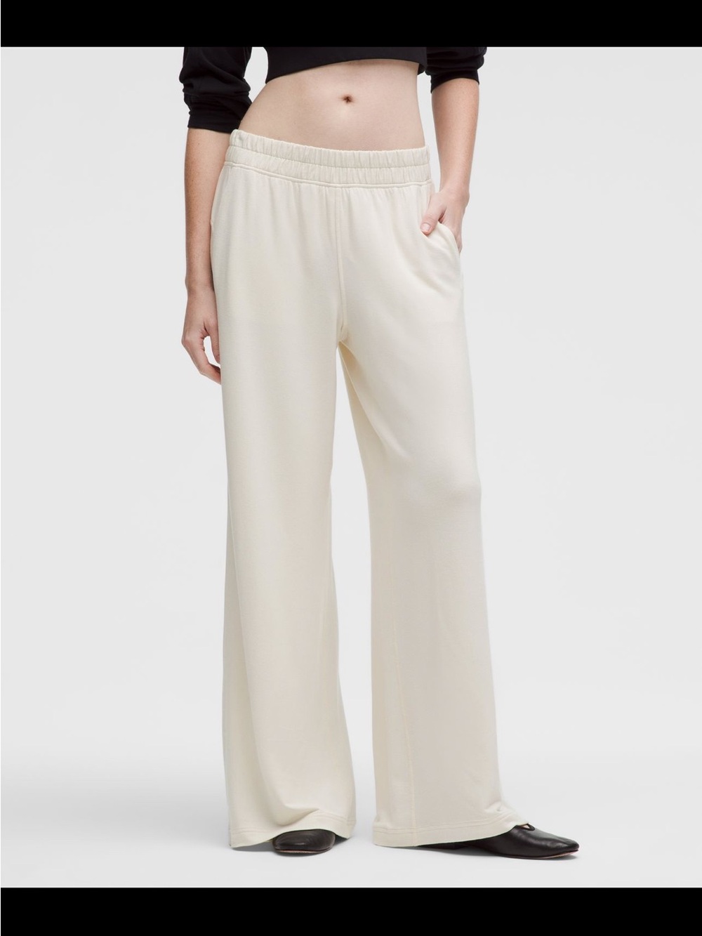 Lululemon be calm pants! Wide-Leg Knit Pants in Cream